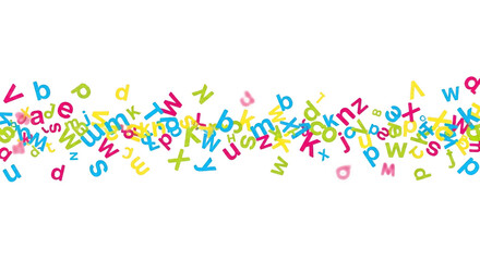 Random Colorful Alphabet Letters Floating