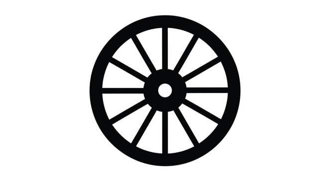Simple black wheel design with radial spokes a striking silhouette