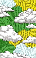 A vibrant and detailed illustration of a fantasy map with diverse terrains and regions