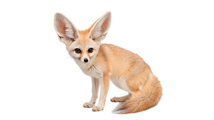 Fennec fox sits isolated on transparent background cut out © Ivan