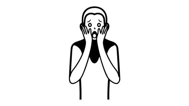 A person covering their face with hands in distress, conveying a sense of shock or disbelief, simple illustration