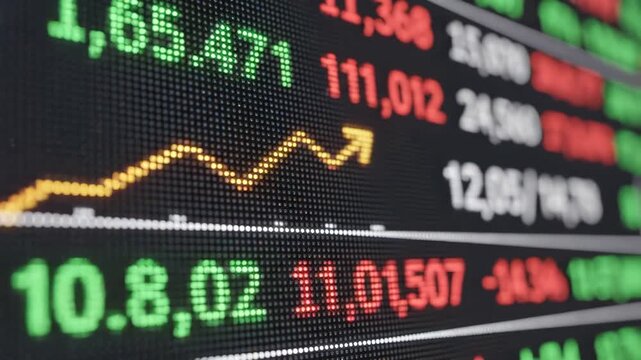 Stock Market Data on Computer Screen.