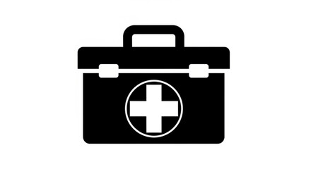 Obraz premium First aid kit icon illustration on a clean background from a straightforward viewpoint