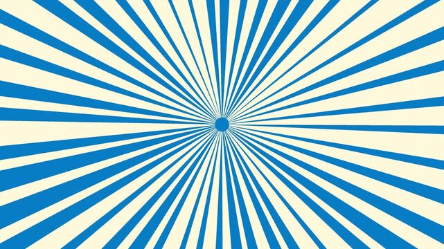 Radial lines radiate outward from center in blue and white pattern