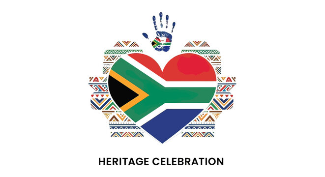 South African Heritage Celebration Heart Logo Design.