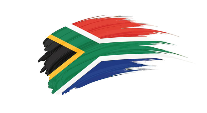 South African National Flag Brush Stroke Design.