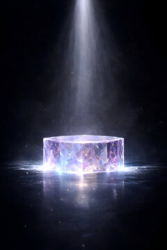 Luxury abstract podium for product display, minimal cosmetic showcase background, 3D render