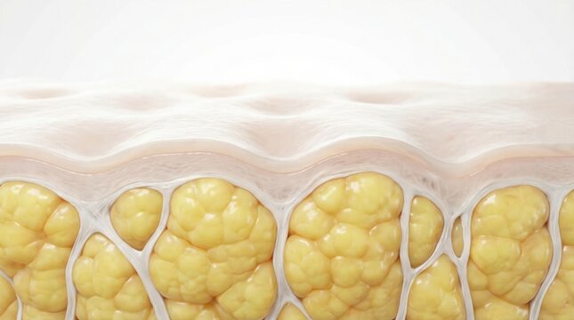 3D medical visualization of fat cells and cellulite