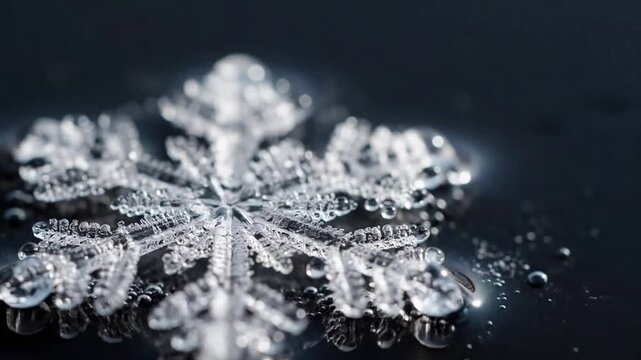 Crystal Formations Highlighting the unique, delicate structure of individual ice crystals just before and during the initial stages of melting.