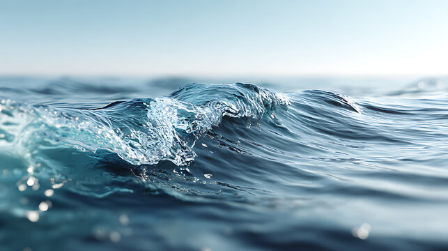 Dynamic ocean wave with foamy texture, ideal for backgrounds and conceptual marine art.