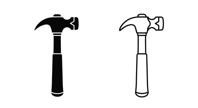 Two different hammers, hammer icon, hammer drawing, hammer illustration, hammer design Vector