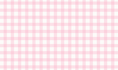 甘いパステルピンクの格子模様。かわいいギンガムチェックの背景パターン。