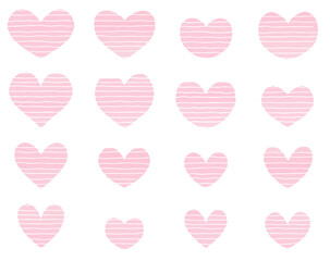 ボーダーピンクのハートアイコン