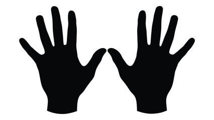 Fototapeta premium Two black hand silhouettes displayed against a white background. isolated on white background, Vector