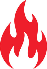 Fire icon on transparent background. Fire red, flames icon.Bonfire vector icon.