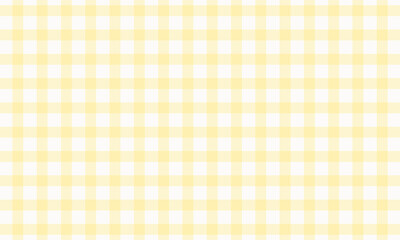 明るいパステルイエローの格子模様。元気でかわいいギンガムチェック背景。