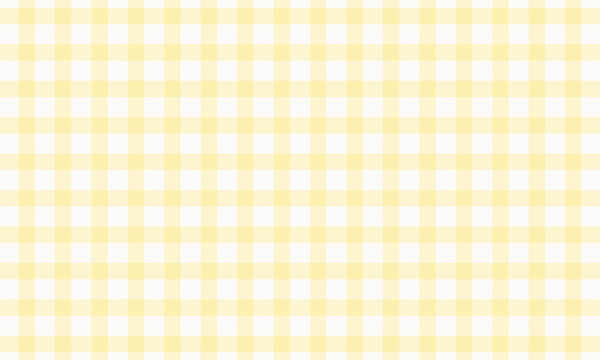 明るいパステルイエローの格子模様。元気でかわいいギンガムチェック背景。