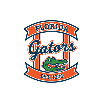 Florida Gators Logo: The spirited emblem of the Florida Gators, a dynamic display of team pride featuring a vibrant gator icon set against a bold banner.