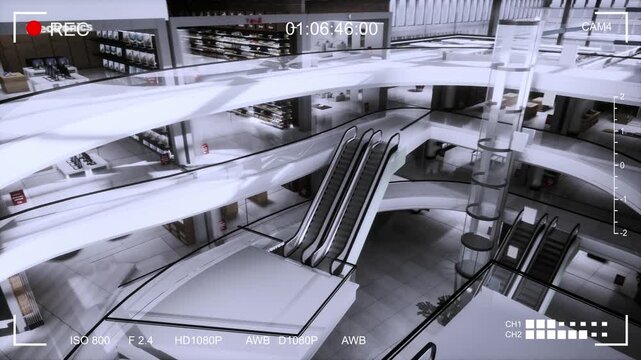 Retail Mall CCTV Security Camera Video Feed