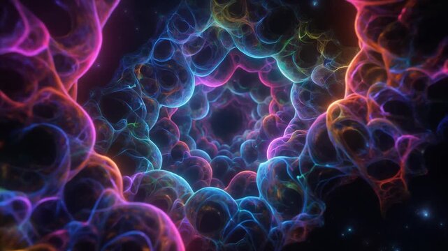 Neurons and brain cells glowing.