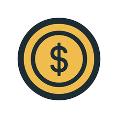 Obraz premium Golden coin with dollar symbol showing wealth and financial success