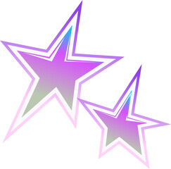 Pink Metallic Shining Holographic Star