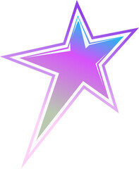 Obraz premium Pink Metallic Shining Holographic Star