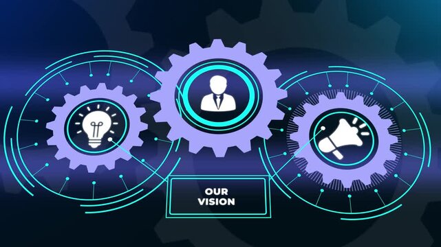 Corporate vision leadership strategy and future business direction concept. Business, Technology, Internet and network concept.