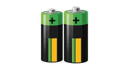 Simple vector illustration graphic depicting two identical aa batteries standing side by side. 