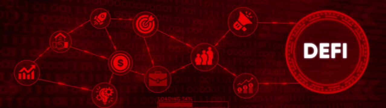 Dynamic digital network animation with business icons over binary code, showcasing growth, strategy, and innovation