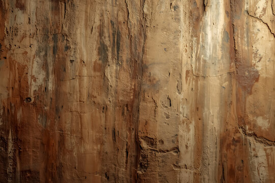 Weathered sandstone rock wall texture with natural vertical erosion streaks and earthy tones, creating a rugged geological background surface