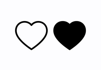 Black and White Heart Shapes Together.