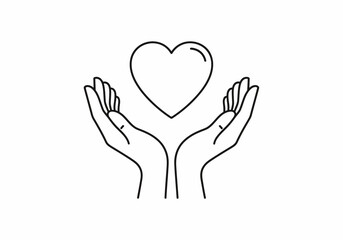 Fototapeta premium Hands Holding Heart Symbol Illustration.