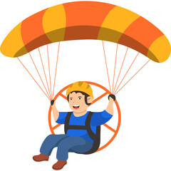 Person Sky Paragliding Illustration 