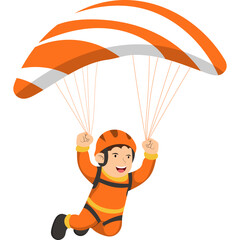 Person Sky Paragliding Illustration 