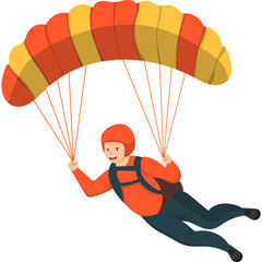 Person Sky Paragliding Illustration 