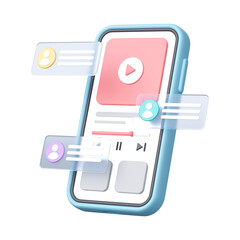 3D Popular Video Content Overflowing with Comments on Smartphone Screen