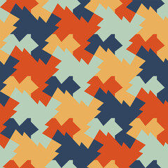 Modern retro tessellation seamless pattern background with interlock geometric shape. Design element can be used for texture, textile, wallpaper. Vector illustration