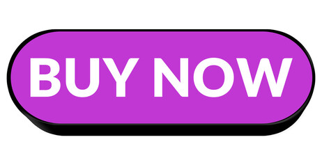 Purple 3D Buy Now Button with Black Frame Isolated on Transparent Background for Online Store UI png