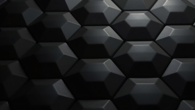 Dark Hexagonal Geometric Pattern Background Texture.