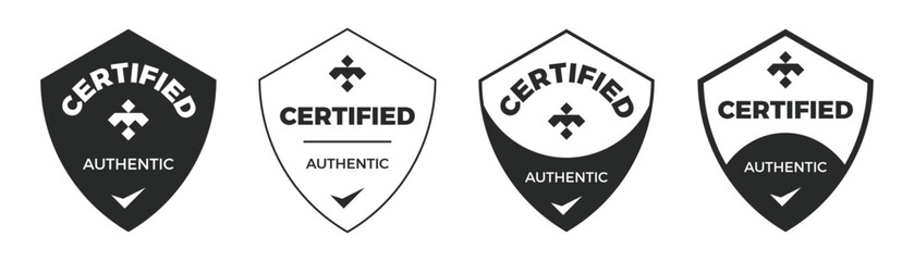 Certified authentic set badges, logos, patchs design element.