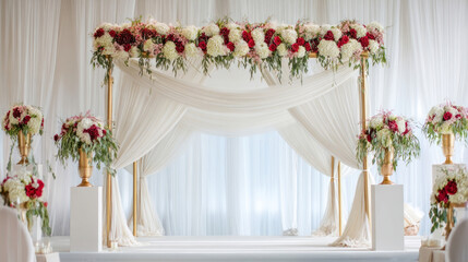 Wedding Altar Arch with Floral Drapery