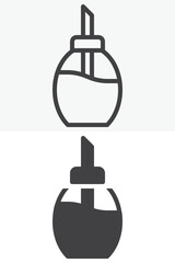 Obraz premium Sugar dispenser icon set in line and solid style. Outline and filled sugar shaker icon with editable stroke vector sign and symbol for sweetener and kitchen food.