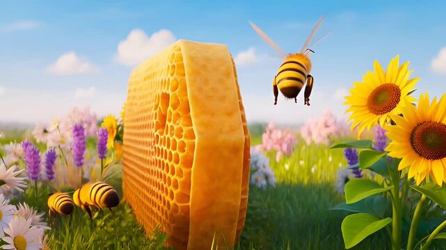 Beehive Honeycomb Summer Meadow Nature Photography | Commercial Use
