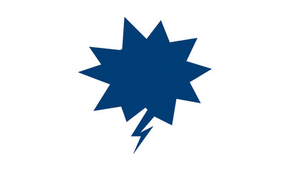 Fototapeta premium Blue paper speech bubble on a transparent background.
