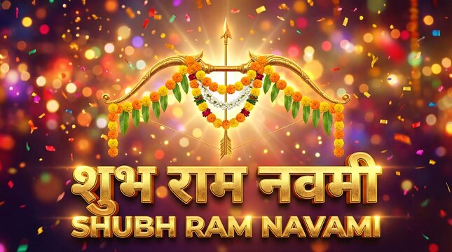 Ram Navami Hindu Festival Celebration with Lord Ram Bow