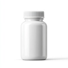 A small white plastic bottle with a ribbed cap, isolated on a white background