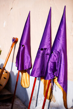 Rows of Purple Capirote Hoods