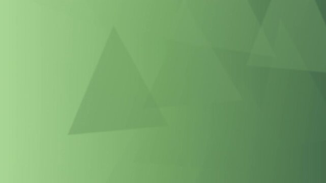 Gradient green backdrop with three moving semi-transparent triangles
