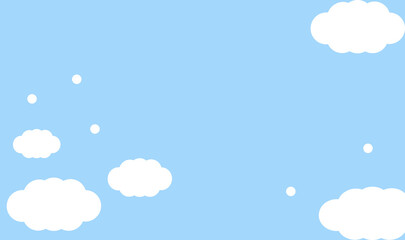Clouds flat style on blue background 